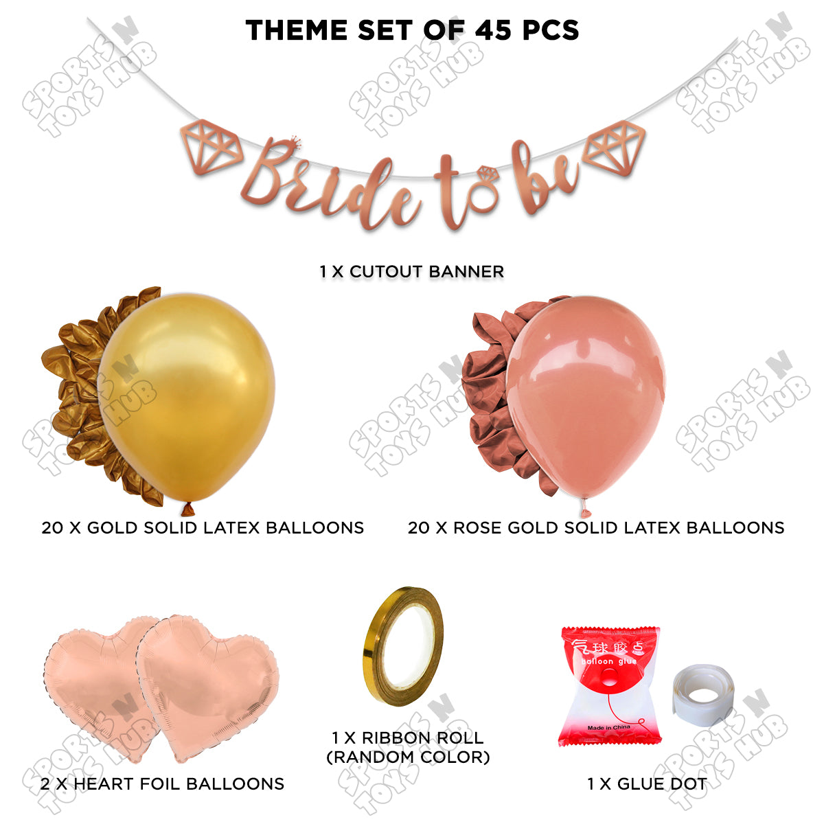 Bride To Be Cursive Banner Theme Collection -  Rose Gold & Gold