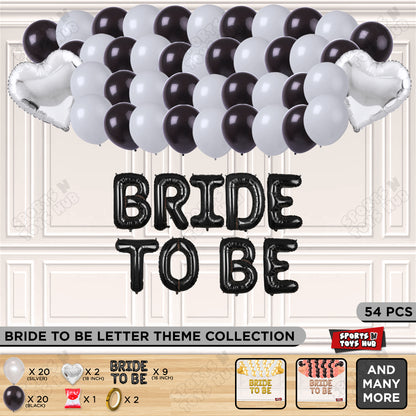 Bride To Be Foil Black Color Letters Theme Collection - Black & Silver