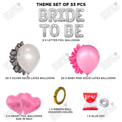 Bride To Be Foil Letters Theme Collection - Silver & Pink