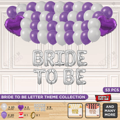 Bride To Be Foil Letters Theme Collection - Silver & Purple