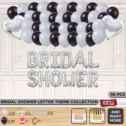 Bridal Shower Foil Letters Theme Collection - Silver & Black