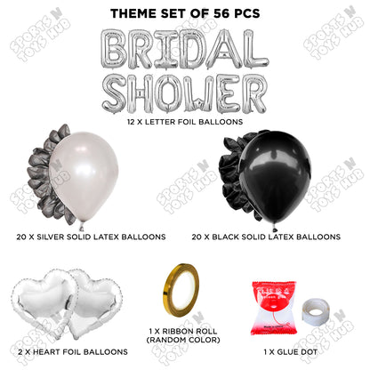 Bridal Shower Foil Letters Theme Collection - Silver & Black