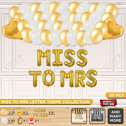 Miss To Mrs Foil Letters Theme Collection - Gold & White