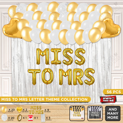 Miss To Mrs Foil Letters Theme Collection - Gold & White