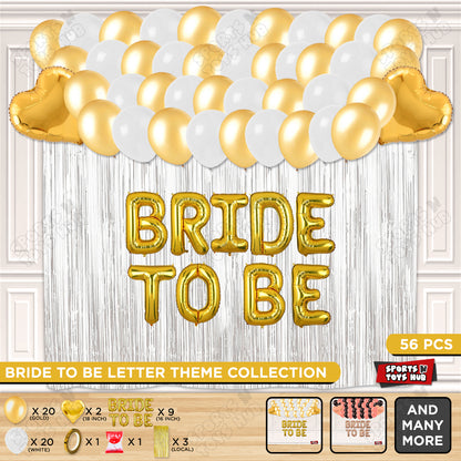 Bride To Be Foil Letters Theme Collection - White & Gold