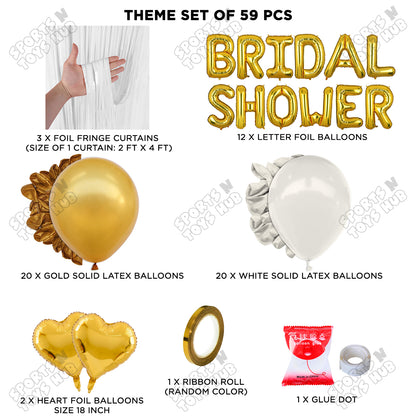 Bridal Shower Foil Letters Theme Collection - Gold & White