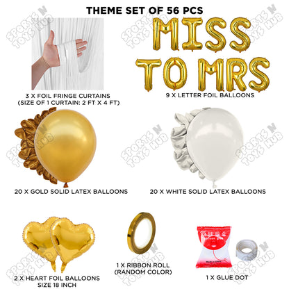 Miss To Mrs Foil Letters Theme Collection - Gold & White