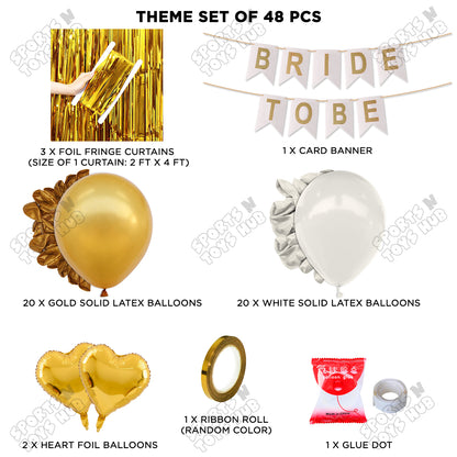 Bride To Be Card Banner Theme Collection - White & Gold