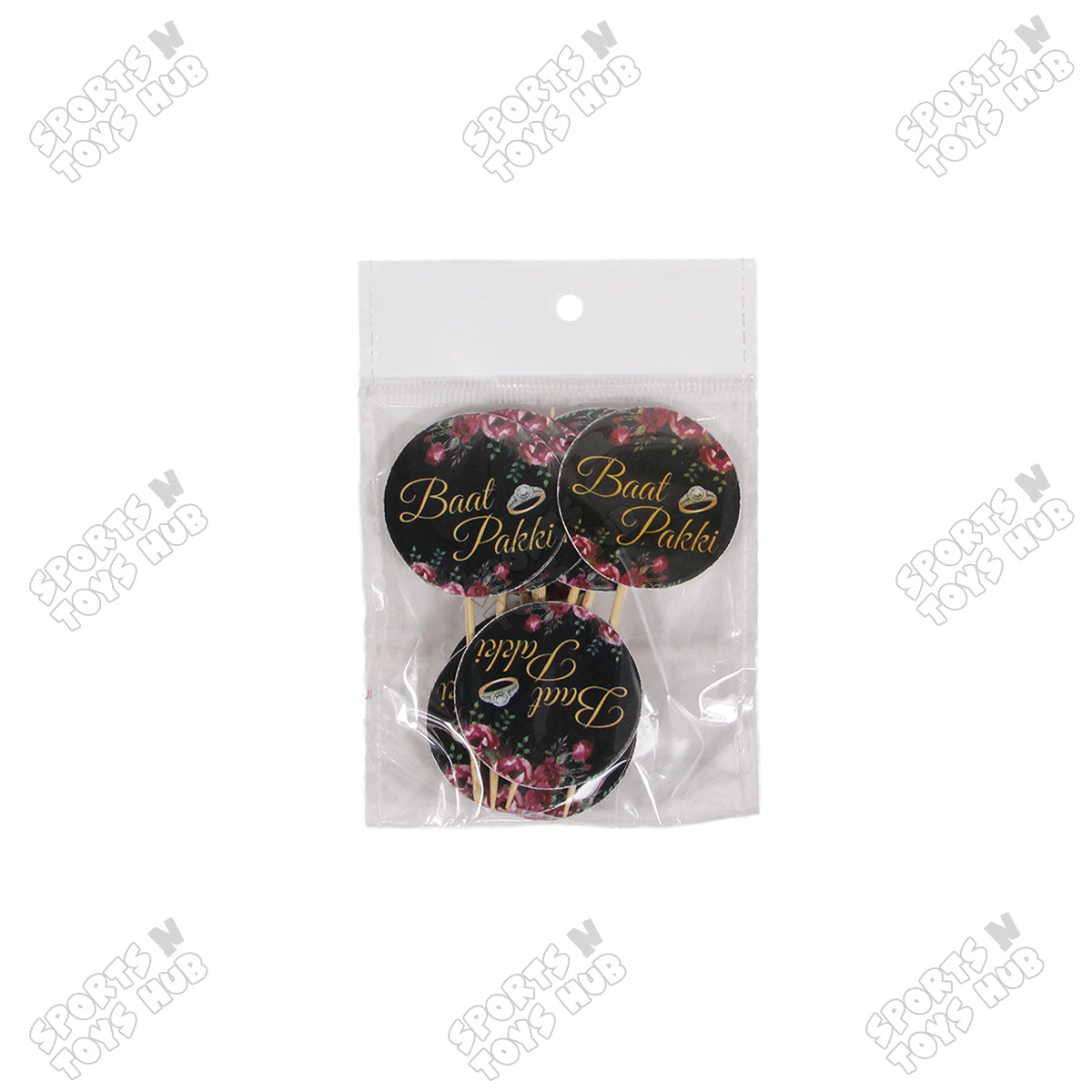 Baat Pakki Flower Print Cup Cake & Sweet Toppers - Pack Of 10