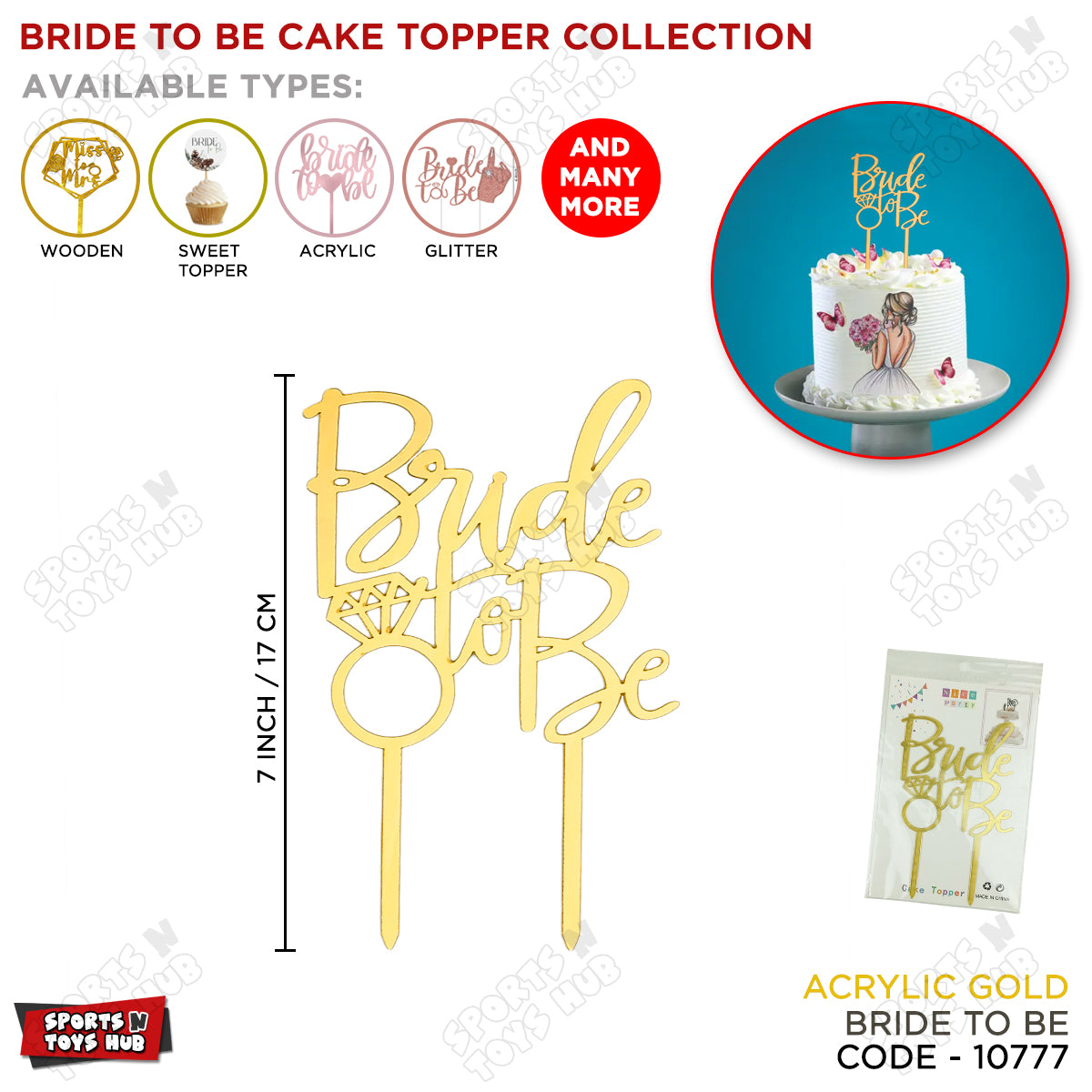 Bride To Be Acrylic Cake Topper