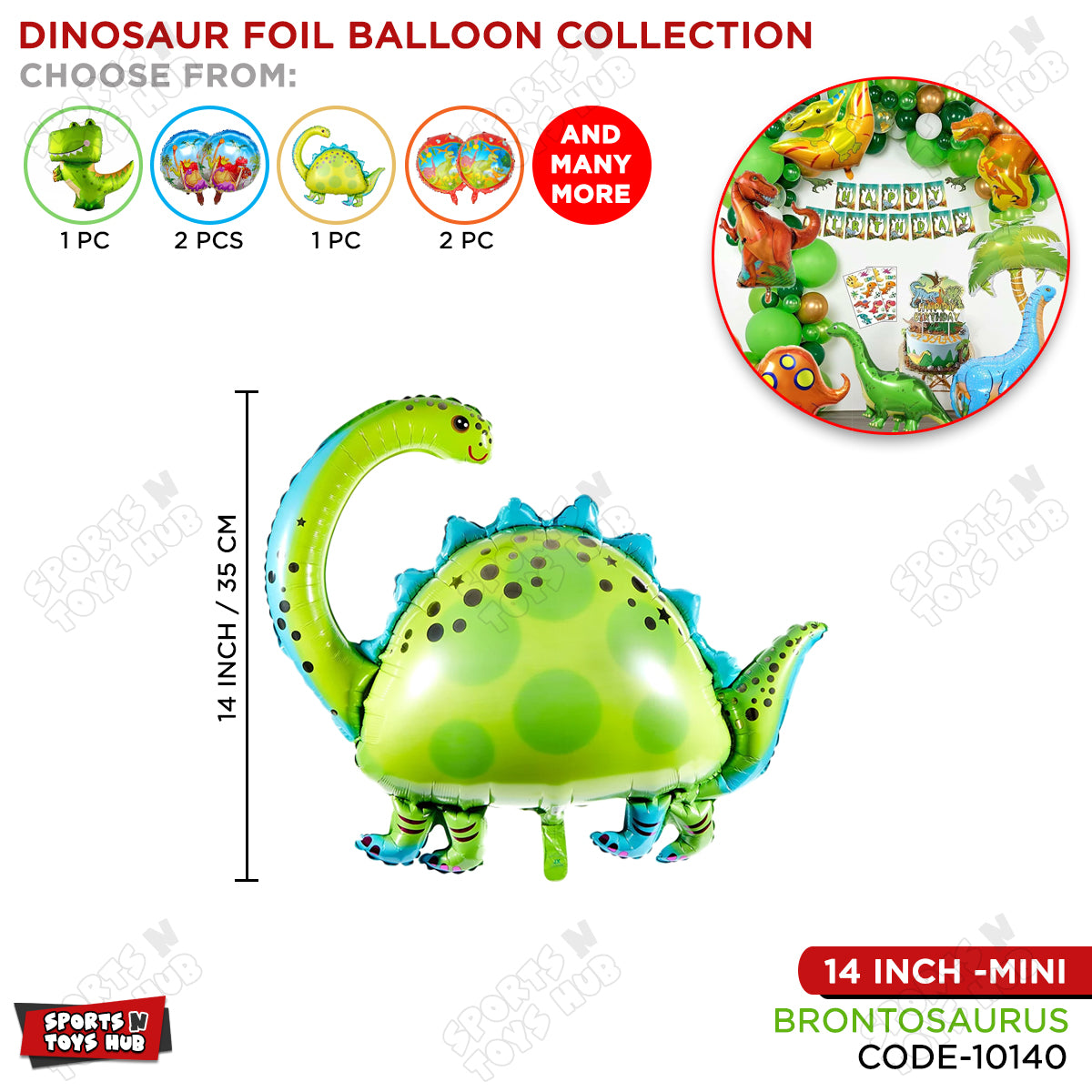 Mini Brontosaurus Dino Foil Balloon