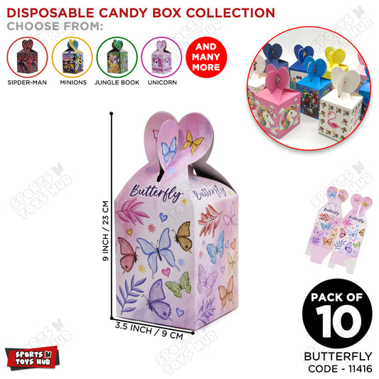 Butterfly Print Goodies Bag Collection - Pack Of 10