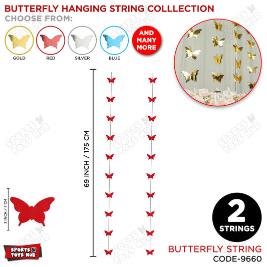 Butterfly Shape Hanging Strings - Pack Of 2