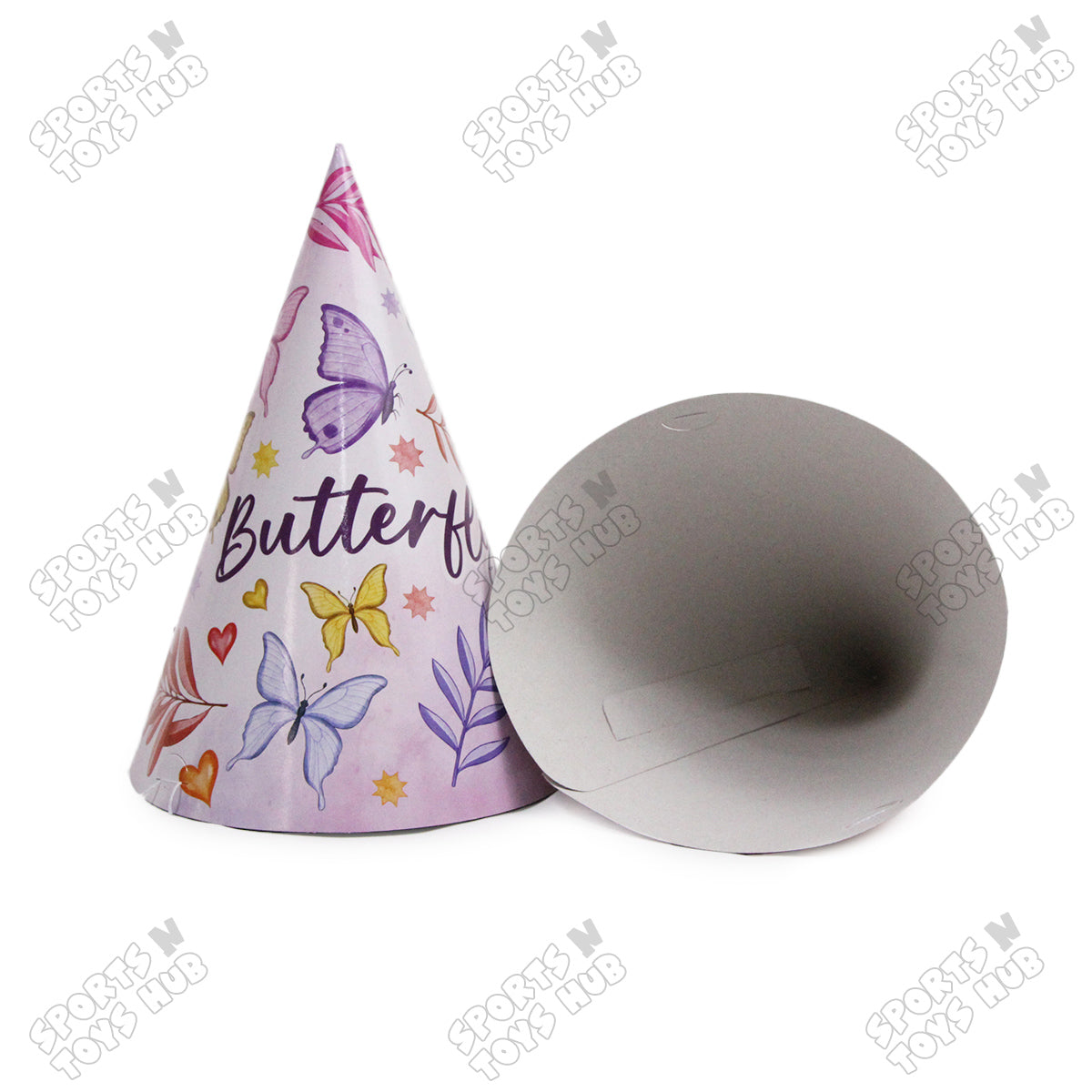 6 Pcs Happy Birthday Butterfly Printed Caps