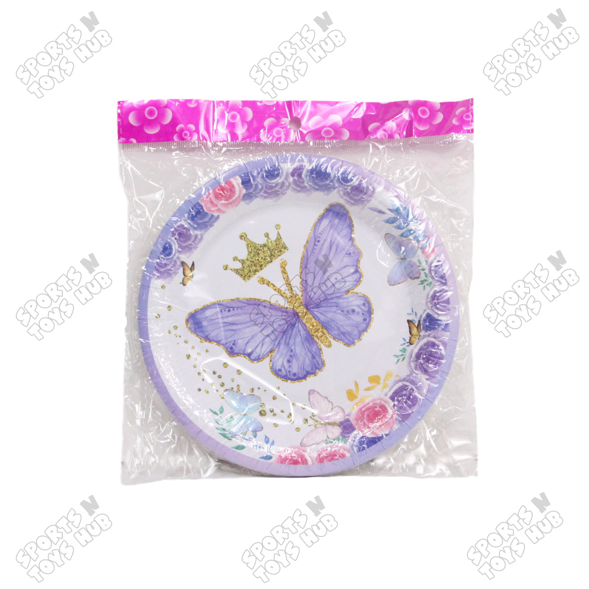Printed Butterfly Disposable Plates - Pack Of 10