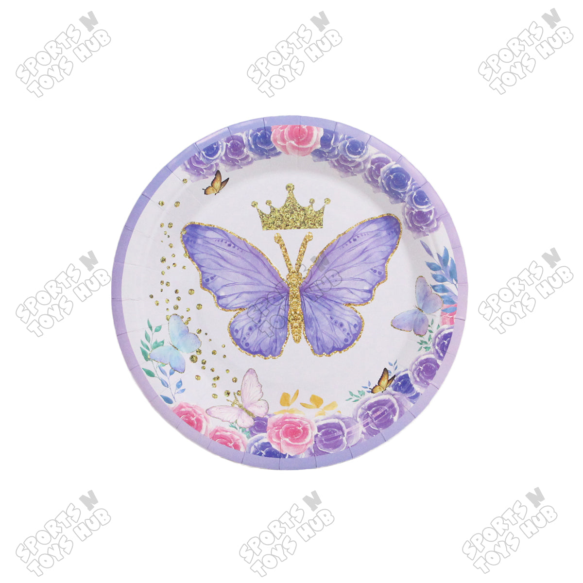 Printed Butterfly Disposable Plates - Pack Of 10