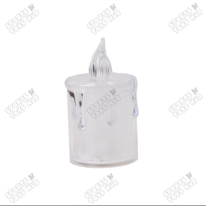 Crystal Clear Candle Shape Warm LED Light Candles - Pack 3