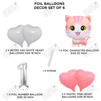 Cartoon Cat Pack Of 6 Character Foil Balloon