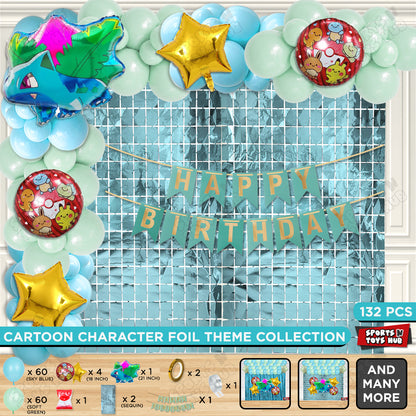 Pokemon Ivysaur Foil Balloon Set With Happy Birthday Card Banner Arch Theme