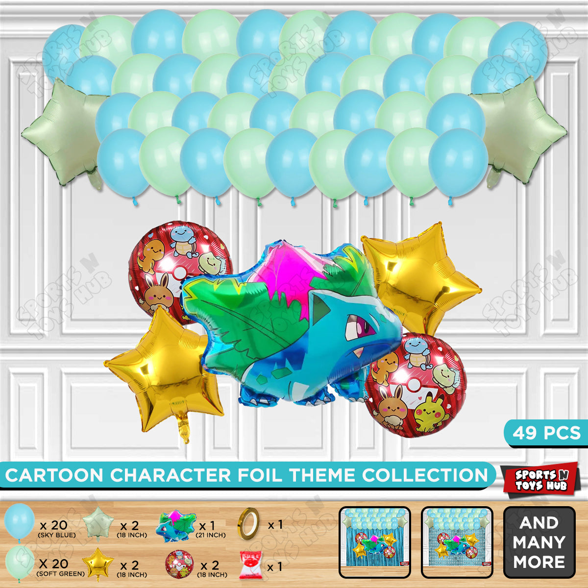 Pokemon Ivysaur Foil Balloon Garland Theme