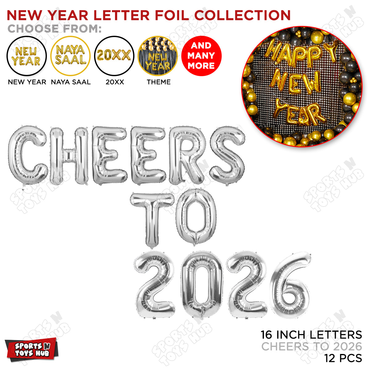 Cheer To 2026 Foil Letter Collection