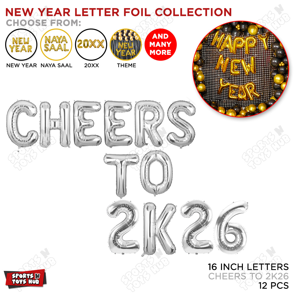 Cheer To 2026 Foil Letter Collection