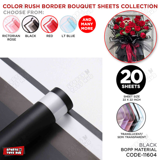 Color Rush Border Bouquet Sheet, Floral Gifting Sheets, Wrapping Paper Collections