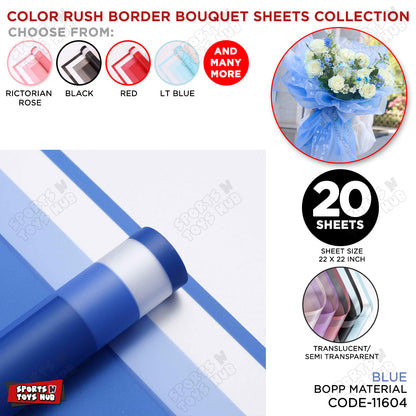 Color Rush Border Bouquet Sheet, Floral Gifting Sheets, Wrapping Paper Collections