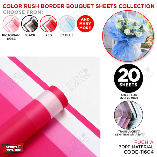 Color Rush Border Bouquet Sheet, Floral Gifting Sheets, Wrapping Paper Collections