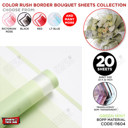 Color Rush Border Bouquet Sheet, Floral Gifting Sheets, Wrapping Paper Collections