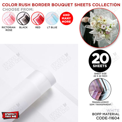 Color Rush Border Bouquet Sheet, Floral Gifting Sheets, Wrapping Paper Collections