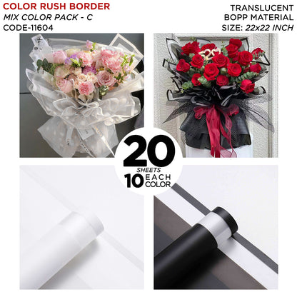 Color Rush Border Bouquet Sheet, Floral Gifting Sheets, Wrapping Paper Collections