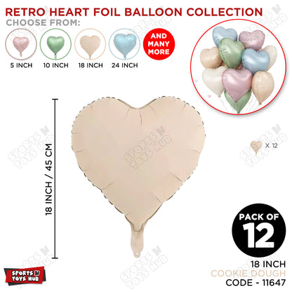 18 Inch - Retro Cookie Dough Heart Foil Balloon