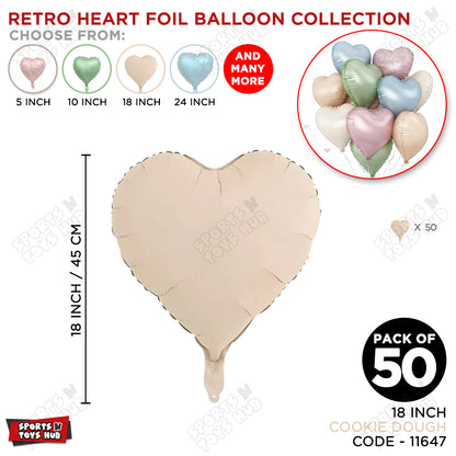 18 Inch - Retro Cookie Dough Heart Foil Balloon
