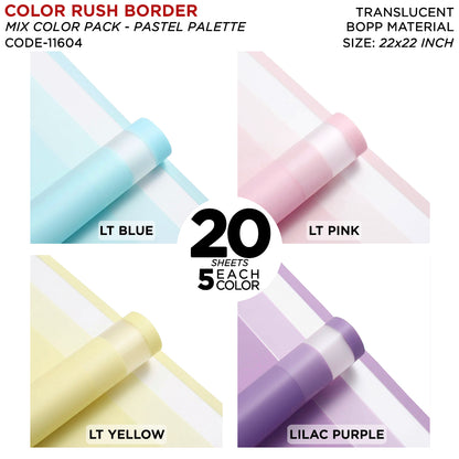 Color Rush Border Bouquet Sheet, Floral Gifting Sheets, Wrapping Paper Collections