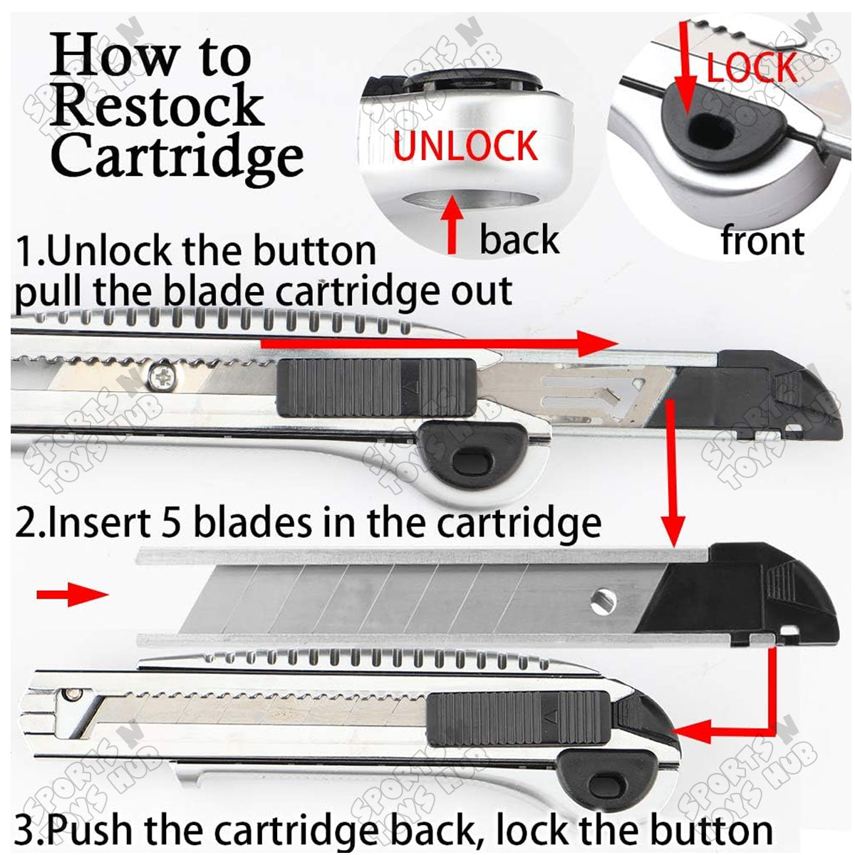 18MM Heavy Duty Utility Cutter Knife – Retractable Box Cutter for Cardboard Cutting, Carton Opening, Parcel Packaging, Paper Trimming, Warehouse, Office Supplies & DIY Arts and Crafts