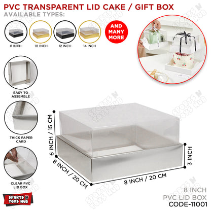 Transparent PVC Lid Multi Purpose Cake, Gift or Display Boxes Elegant