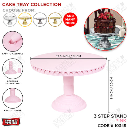 Elegant & Sturdy Plastic Cake Display Stand - Three Adjustable Height Levels