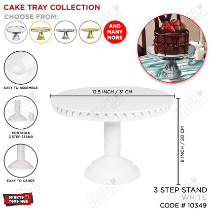 Elegant & Sturdy Plastic Cake Display Stand - Three Adjustable Height Levels