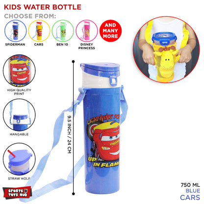Kids Cartoon Caracter Print Water Bottles with Straps
