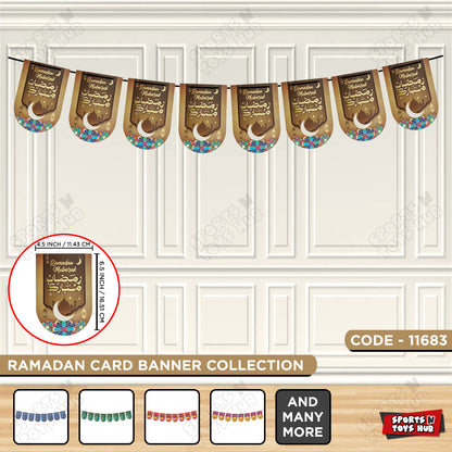 Ramadan Kareem Brown Midnight Crescent Card Banner