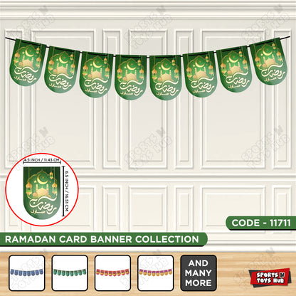 Ramadan Kareem Forest Green Card Banner