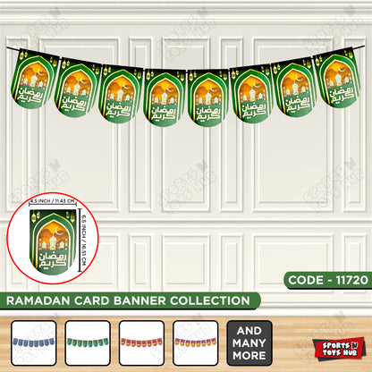 Ramadan Kareem Forest Green Card Banner