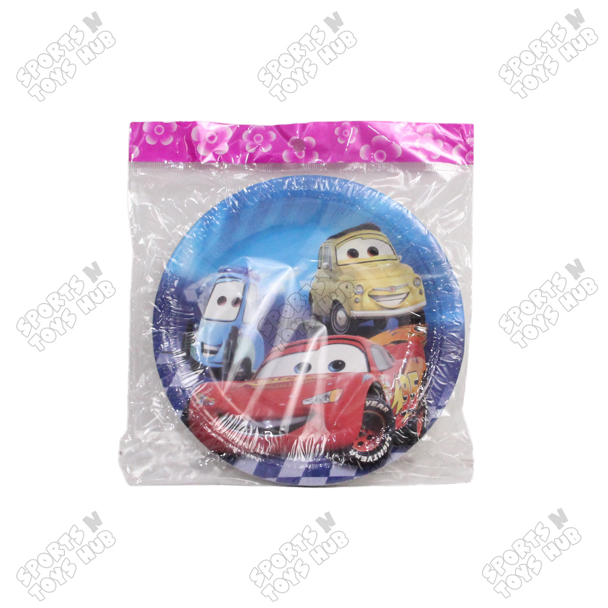 Printed Cartoon Character Car Disposable Plates - Pack Of 10