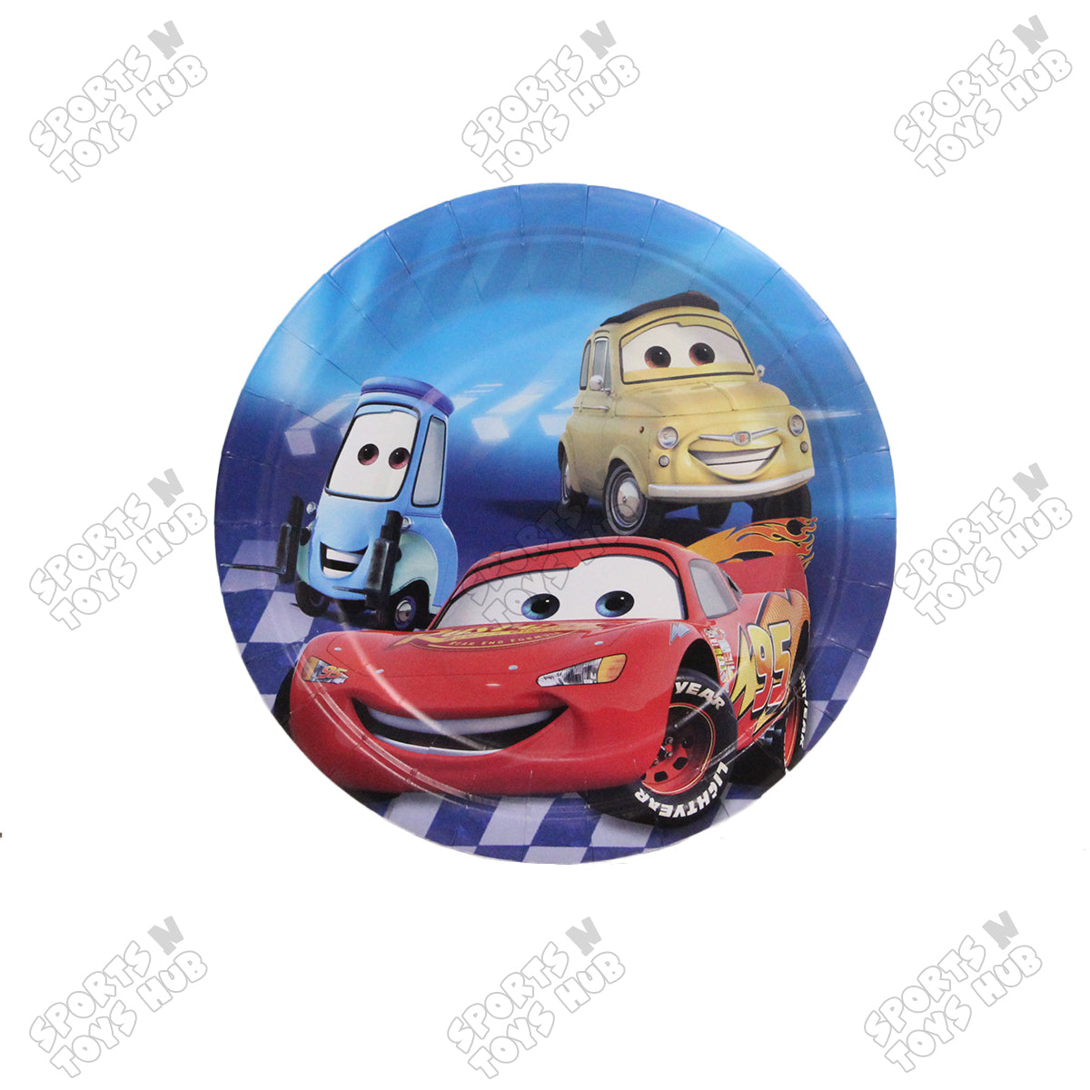 Printed Cartoon Character Car Disposable Plates - Pack Of 10