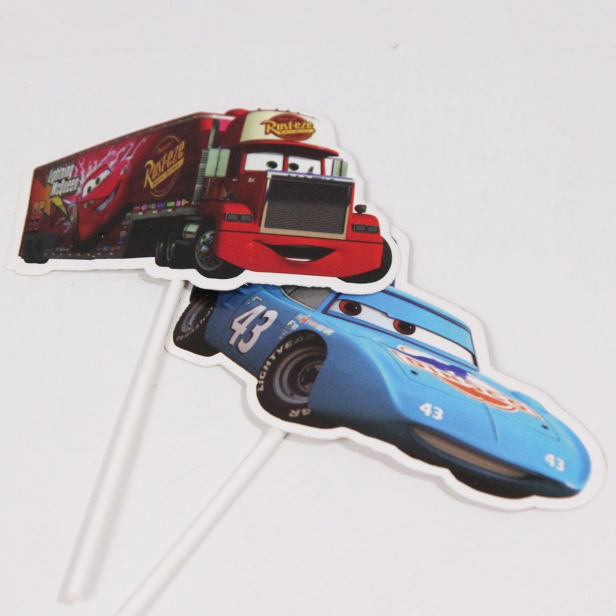 HBD Cartoon Character Car Cake Topper - 6 Pcs