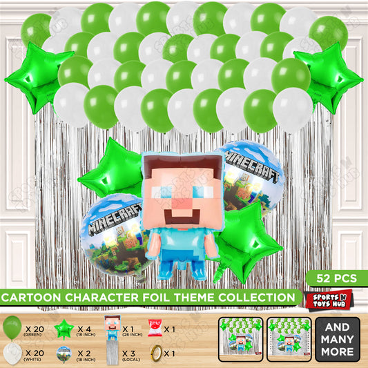 Mine-Craft Foil Balloon Set Curtain Theme