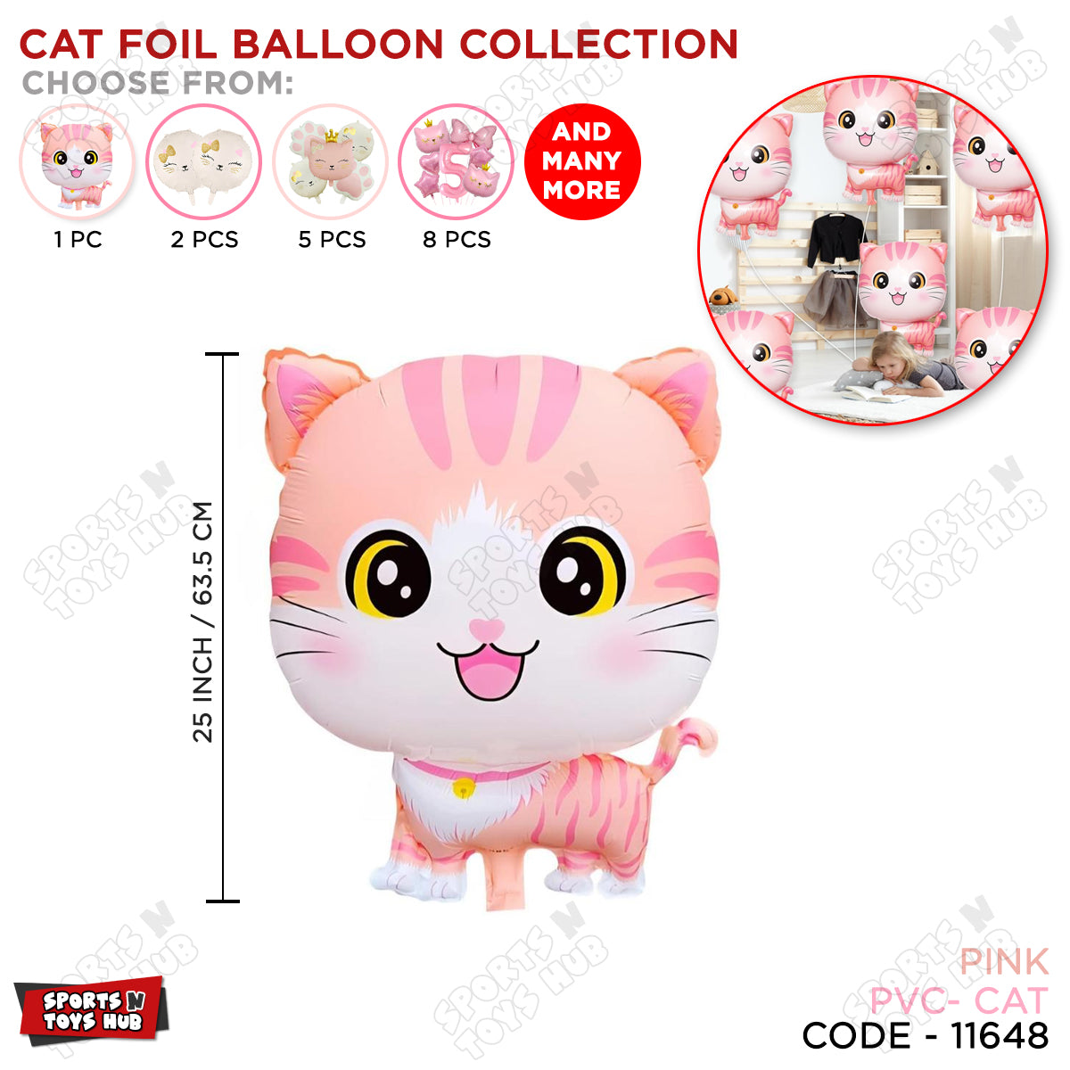 Cartoon Cat Foil Balloon