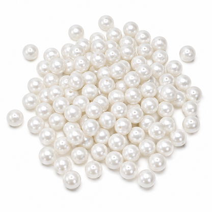 10mm Full Pearl Beads For Crafts – 190 PCS Faux Pearl Cabochons for DIY Crafts, Scrapbooking, Card Making, Wedding Decorations, Resin Art & Floral Embellishments