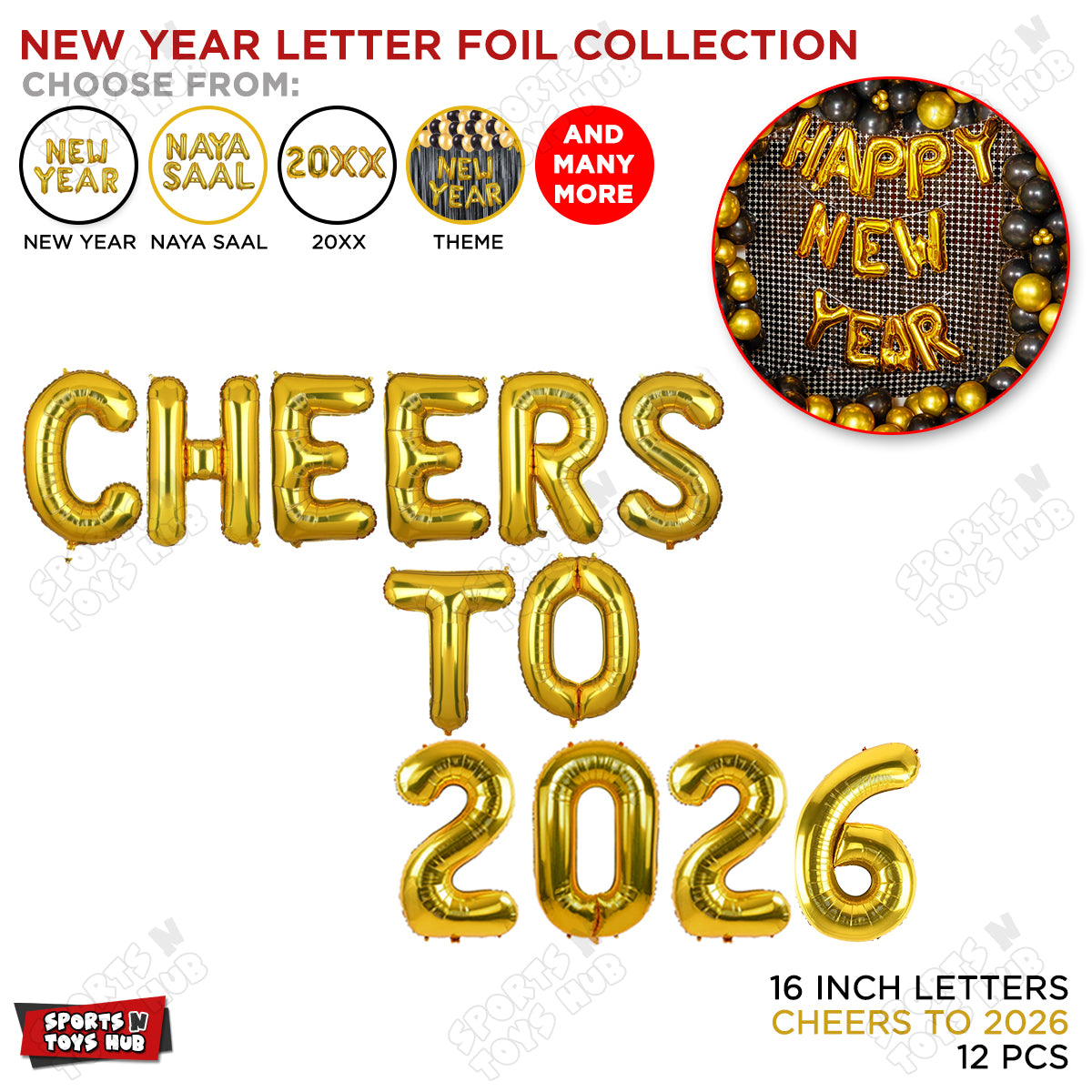 Cheer To 2026 Foil Letter Collection